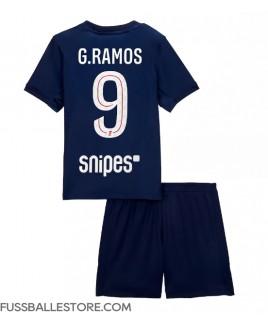 Günstige Paris Saint-Germain Goncalo Ramos #9 Heimtrikotsatz Kinder 2025-26 Kurzarm (+ Kurze Hosen)